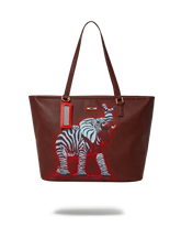 ZEBRA ELEPHANT RON ENGLISH COLLAB TOTE